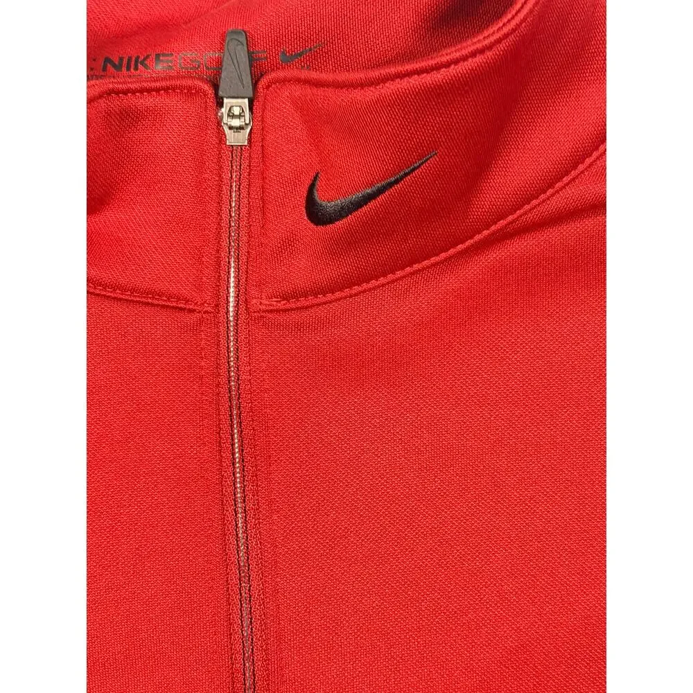 Nike Golf Therma-FIT 1/4 Zip Pullover Men's M Red Fleece Sand Creek Golf